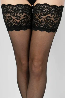 Tights & Socks|Tights & Socks*Aristoc 10 Denier Sensuous Lace Top Hold Ups - Black