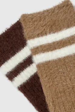 Tights & Socks|Tights & Socks*boohoo 2 Pack Stripe Detail Slouchy Sock multi