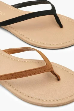 Flats|Sandals*boohoo 2 Pack Basic Flip Flops black