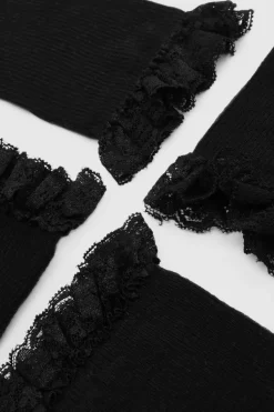 Tights & Socks|Tights & Socks*boohoo 2 Pack Ribbed Sock With Lace Trim black