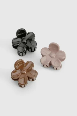Hair Accessories*boohoo 3 Pack Tonal Flower Hair Mini Clips neutral