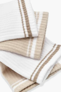 Tights & Socks|Tights & Socks*boohoo 2 Pack Tonal Stripe Socks cream