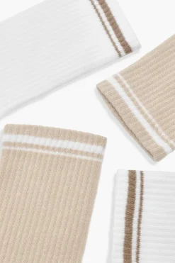 Tights & Socks|Tights & Socks*boohoo 2 Pack Tonal Stripe Socks cream