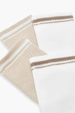 Tights & Socks|Tights & Socks*boohoo 2 Pack Tonal Stripe Socks cream