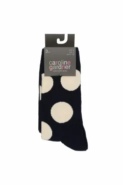 Tights & Socks|Tights & Socks*Caroline Gardner 3 Pair Pack Fashion Crew Socks Navy