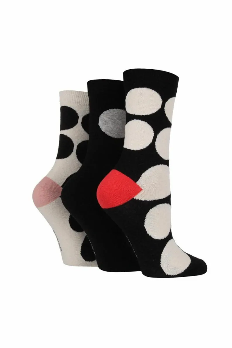 Tights & Socks|Tights & Socks*Caroline Gardner 3 Pair Pack Fashion Crew Socks Black