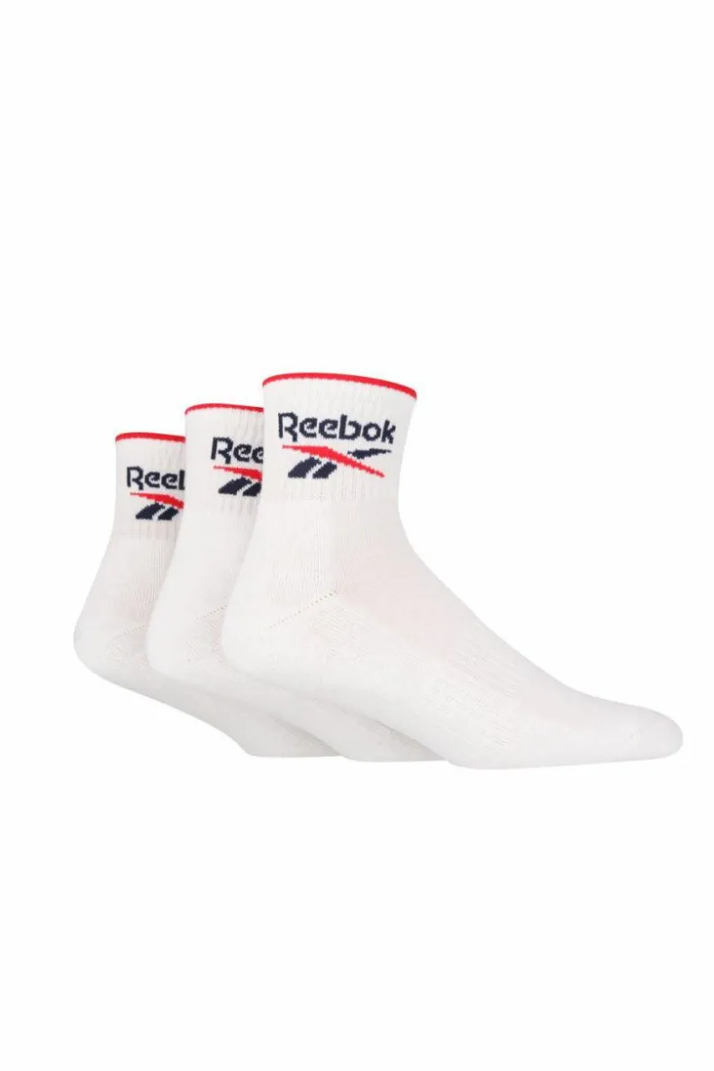 Tights & Socks|Tights & Socks*Reebok 3 Pair Pack Quarter Sport Sock With Cushioned Sole White