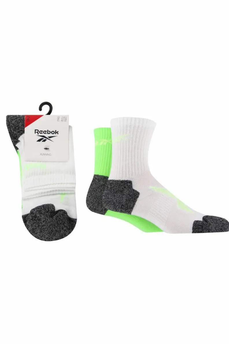 Tights & Socks|Tights & Socks*Reebok 2 Pair Pack Running Sport Sock With Cushioned Heel and Toe White