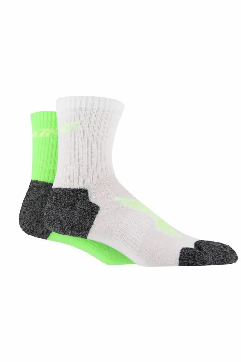 Tights & Socks|Tights & Socks*Reebok 2 Pair Pack Running Sport Sock With Cushioned Heel and Toe White