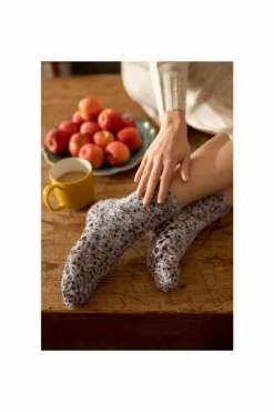 Tights & Socks|Tights & Socks*SOCKSHOP 2 Pair Popcorn Feather Slipper Socks with Grip Blue