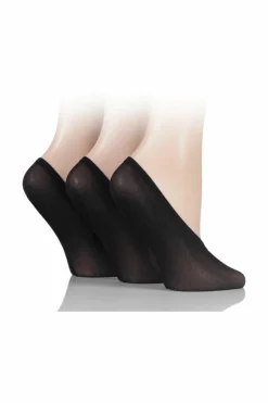 Tights & Socks|Tights & Socks*SOCKSHOP 3 Pair Soft Sheen Shoe Liner Socks Black