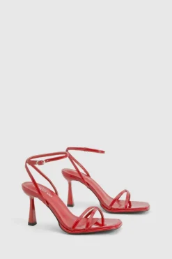 Heels*boohoo 2 Part Crossover Detail Heels cherry