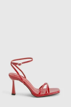 Heels*boohoo 2 Part Crossover Detail Heels cherry