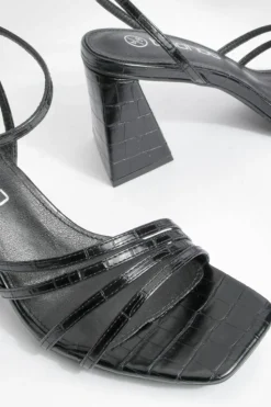 Sandals|Heels*boohoo 2 Part Flared Block Heel Sandals black