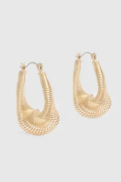Statement Earrings|Earrings*boohoo Abstract Wavy Hoop Earrings gold