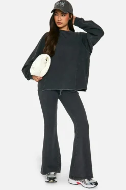 Sweatshirts|Hoodies & Sweatshirts*boohoo Acid Wash Seam Detail Oversized Sweatshirt charcoal