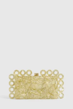 Handbags|Clutch Bags*boohoo Acrylic Shimmer Clutch Bag gold