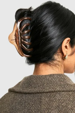 Hair Accessories*boohoo Acrylic Large Hair Claw Clip chocolate