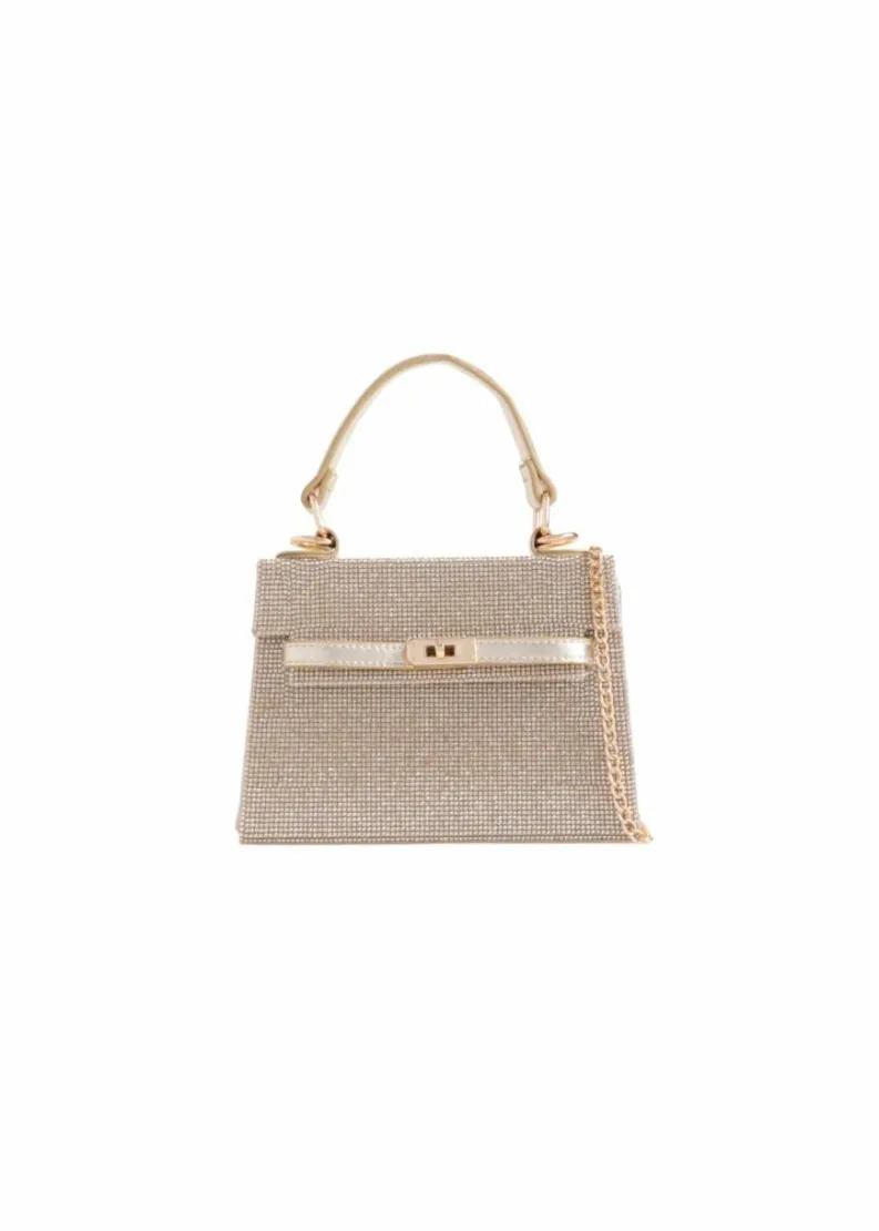 Handbags|Shoulder Bags*Where's That From Action' Stylish Small Bag With Buckle And Chain Detail Gold
