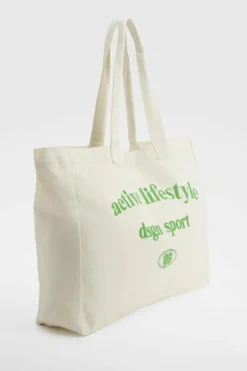Handbags|Tote Bags*boohoo Active Lifestyle Oversized Canvas Tote Bag cream