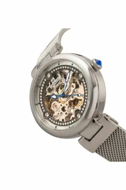 Watches*Empress Adelaide Automatic Skeleton Mesh-Bracelet Watch Silver