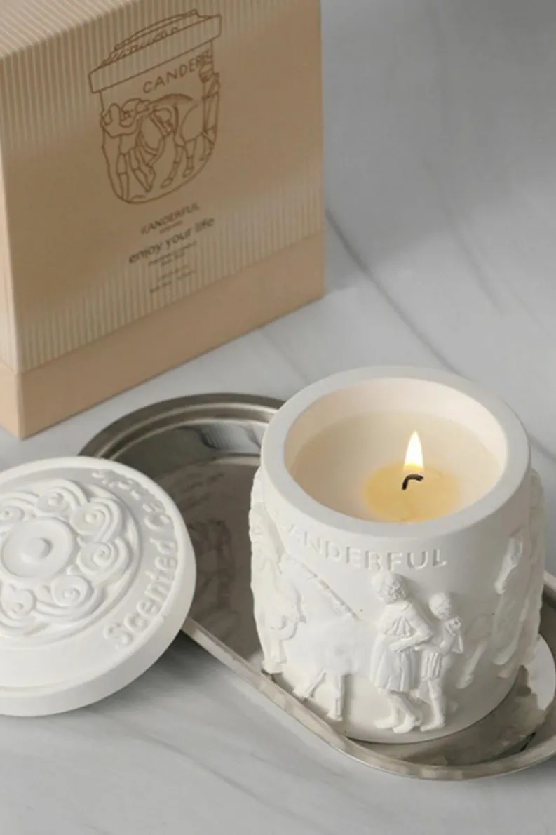 Candles & Diffusers|Candles*Living and Home Advanced Retro Cameo Scented Candle Home Fragrance Aromatherapy Decoration White