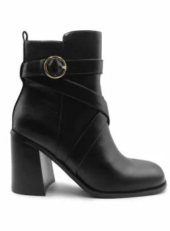 Heeled Boots|Ankle Boots*Where's That From Aislinn' Block Heel Ankle Boots With Zip And Buckle Detail Black