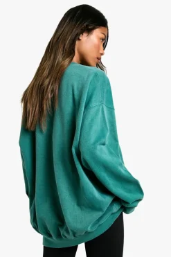 Sweatshirts|Hoodies & Sweatshirts*boohoo Alaska Slogan Oversized Sweatshirt forest