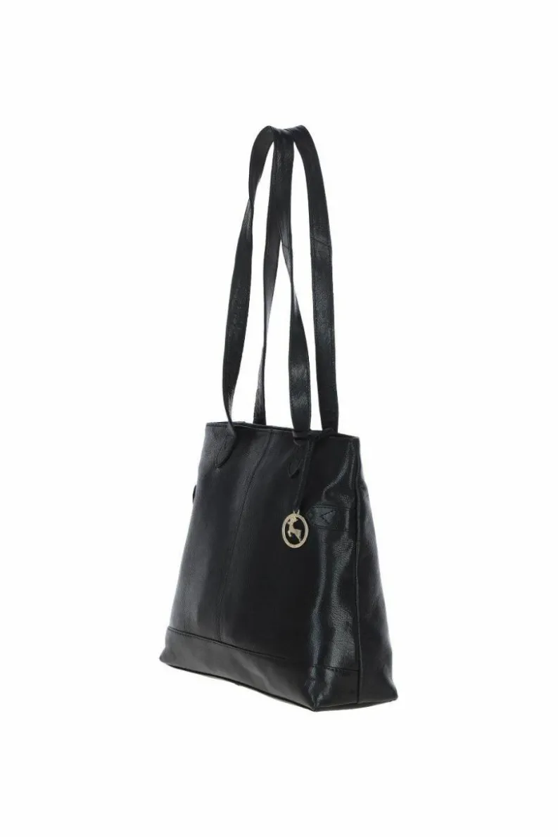 Shoulder Bags|Handbags*Ashwood Leather Alice' Elegant Real Leather Shoulder Bag Black