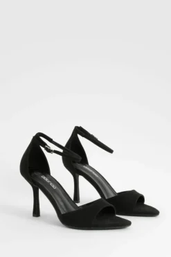 Heels*boohoo Almond Toe 2 Part Heels black