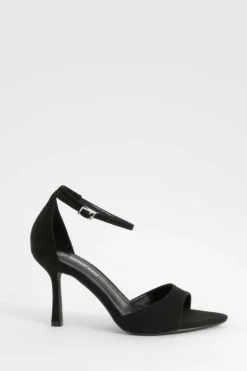 Heels*boohoo Almond Toe 2 Part Heels black
