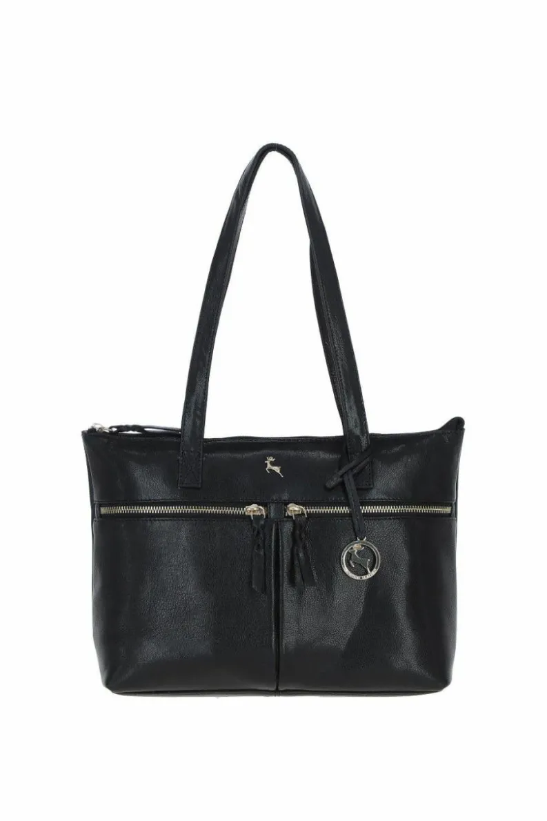 Shoulder Bags|Tote Bags*Ashwood Leather Amelia' Sleek Real Leather Tote Bag Black