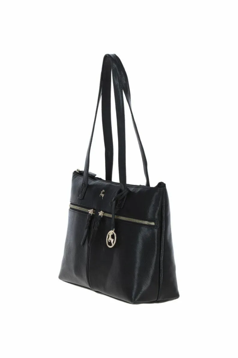 Shoulder Bags|Tote Bags*Ashwood Leather Amelia' Sleek Real Leather Tote Bag Black