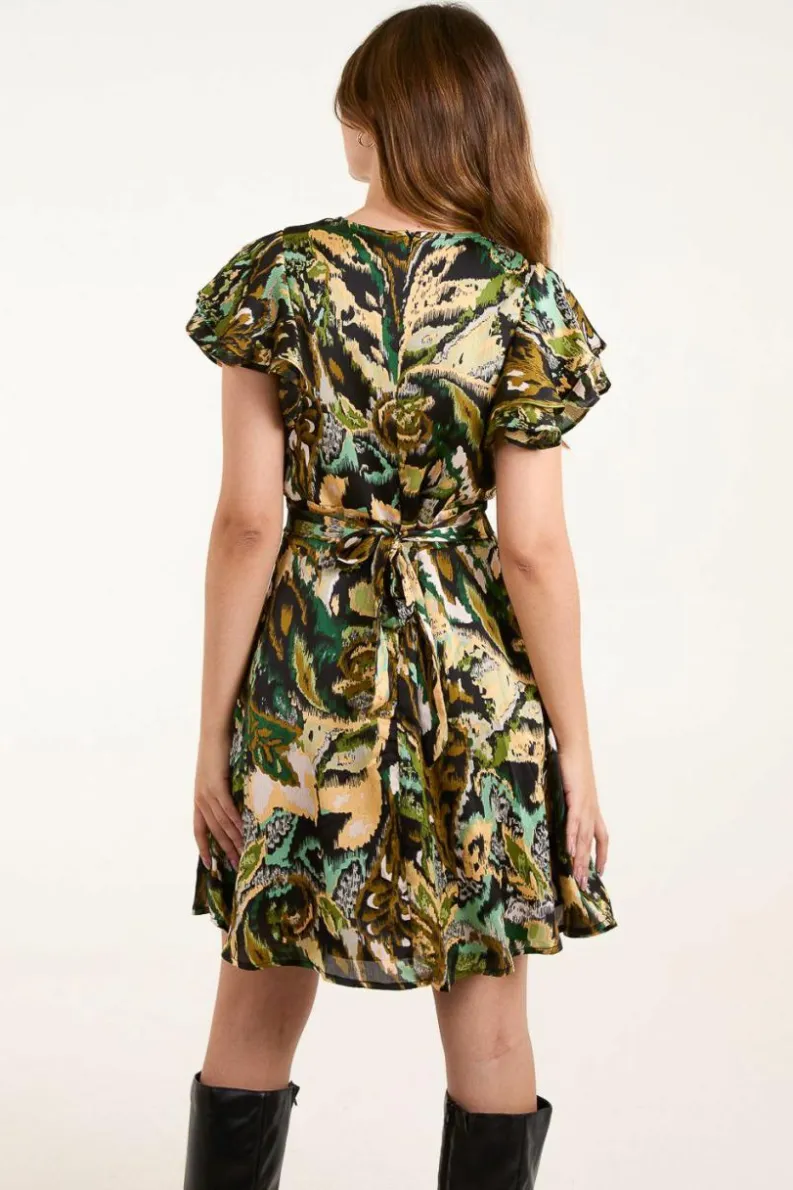 Wrap Dresses*Blue Vanilla Angel Sleeve Wrap Mini Dress Black