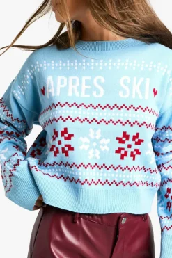Jumpers*boohoo Apres Ski Christmas Crop Jumper blue