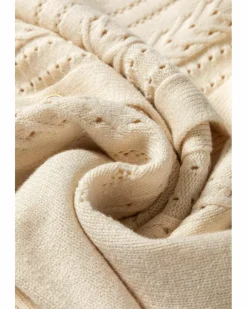 Cardigans*Azura Exchange Apricot Pleated Sleeve Hollow Detail Button Sweater Cardigan Beige