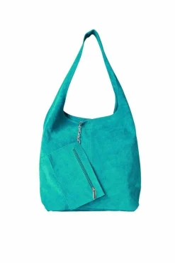 Shoulder Bags*Sostter Soft Suede Leather Hobo Shoulder Bag | BYIRL Aqua
