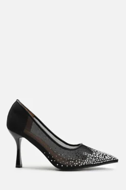 Heels*Where's That From Aralyn' Wide Fit Court Shoe With Diamante Detailing Black