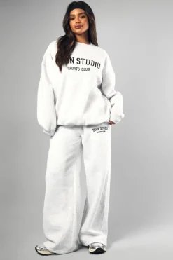 Sweatshirts|Dsgn Studio*boohoo Dsgn Studio Applique Oversized Sweatshirt ash grey