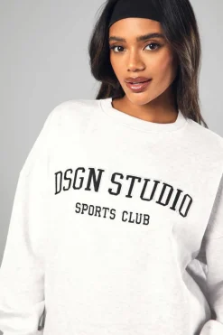 Sweatshirts|Dsgn Studio*boohoo Dsgn Studio Applique Oversized Sweatshirt ash grey
