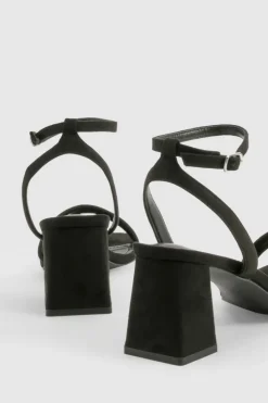 Heels*boohoo Asymmetric 2 Part Block Heels black