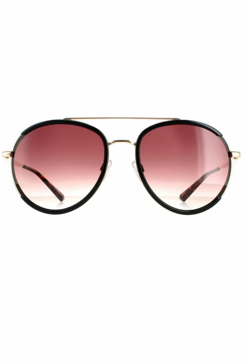 Sunglasses*Ted Baker Aviator Gold Brown Gradient TB1638 Gaia Black