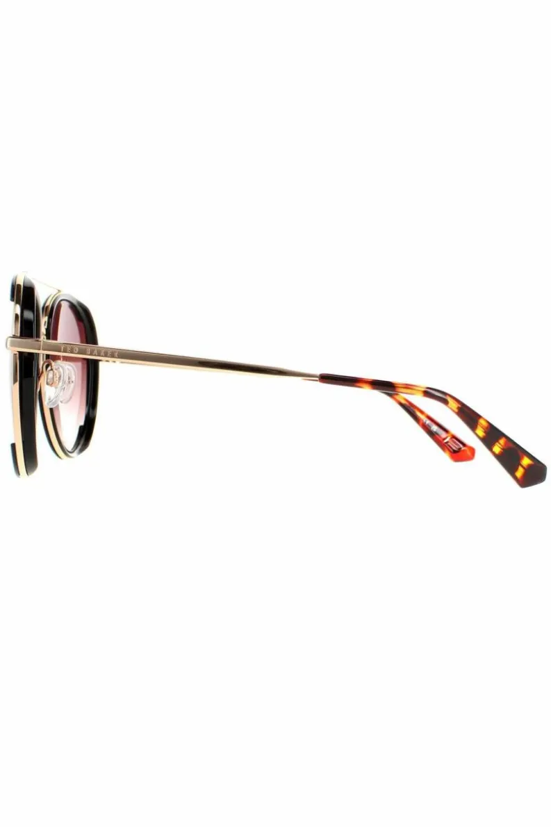 Sunglasses*Ted Baker Aviator Gold Brown Gradient TB1638 Gaia Black