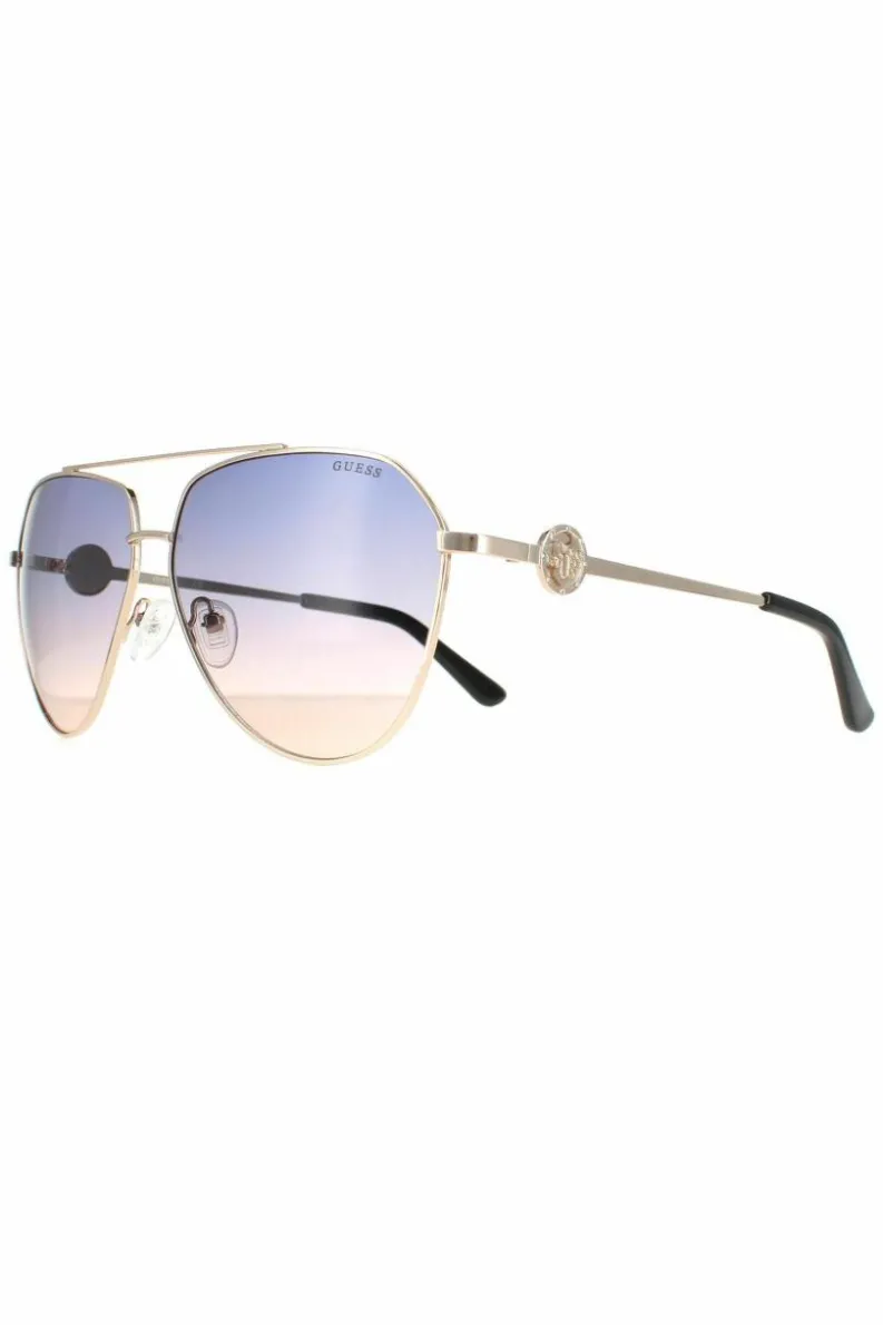 Sunglasses*Guess Aviator Blue Gradient GF6140 Gold