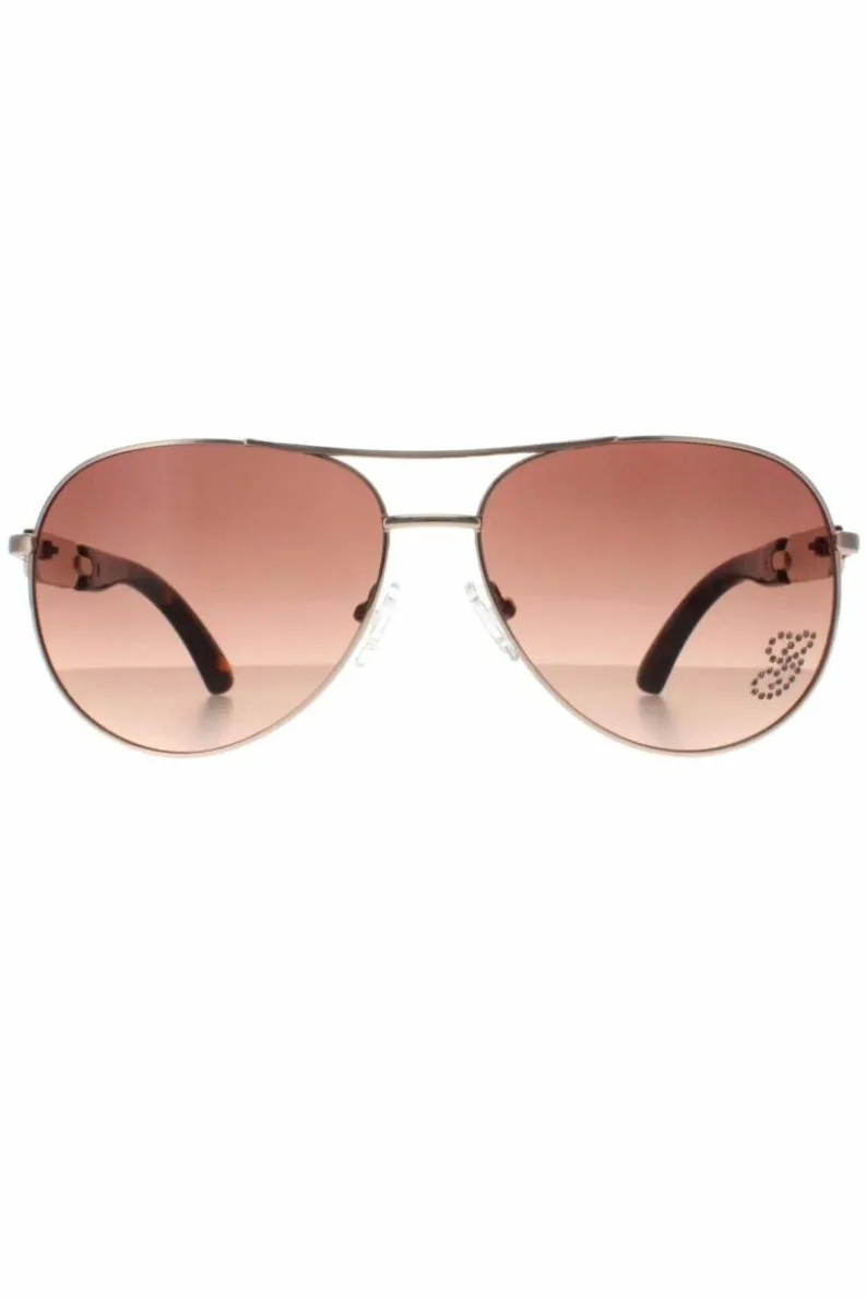 Sunglasses*Guess Aviator Brown Gradient GU7295 Gold