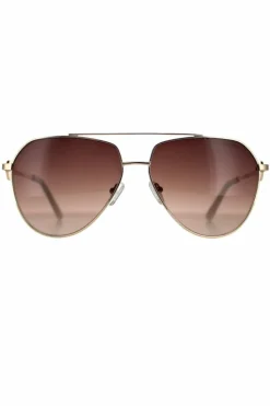 Sunglasses*Guess Aviator Brown Gradient GF6140 Gold