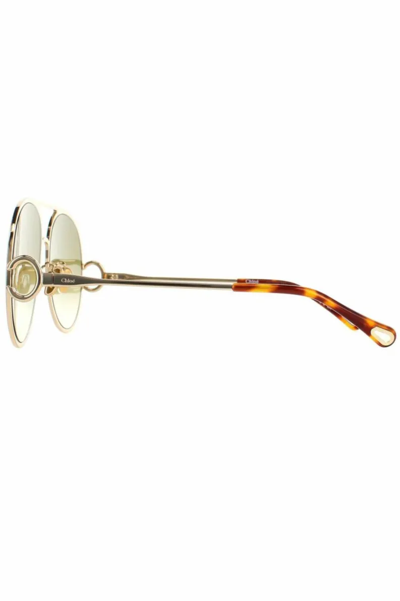 Sunglasses*Chloe Aviator Havana Green Gradient CH0145S Sunglasses Gold