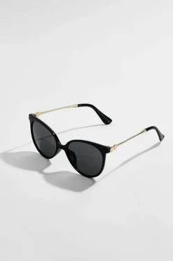 Sunglasses*boohoo Aviator Metal Leg Sunglasses black