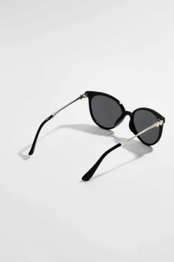 Sunglasses*boohoo Aviator Metal Leg Sunglasses black