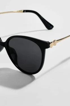 Sunglasses*boohoo Aviator Metal Leg Sunglasses black
